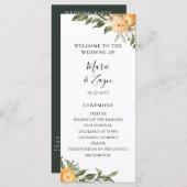 Sinaasappel Grove Citrus Botanische bruiloft Programmakaart (Voorkant / Achterkant)