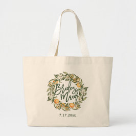 Sinaasappel Grove Citrus Botanische reuzenschaar Grote Tote Bag