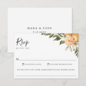 Sinaasappel Grove Citrus Bruiloft Voedsel Allergie RSVP Kaartje (Voorkant / Achterkant)