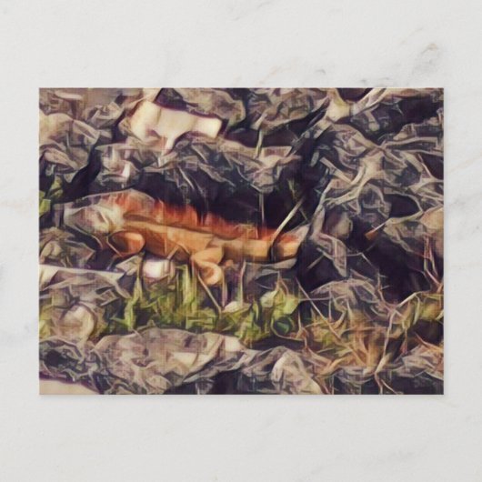 Sinaasappel Guana Kunst Briefkaart (Voorkant)