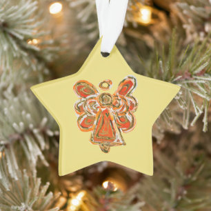 Sinaasappel Guardian Engel Kerst Hanger Ornament