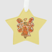 Sinaasappel Guardian Engel Kerst Hanger Ornament (achterkant)