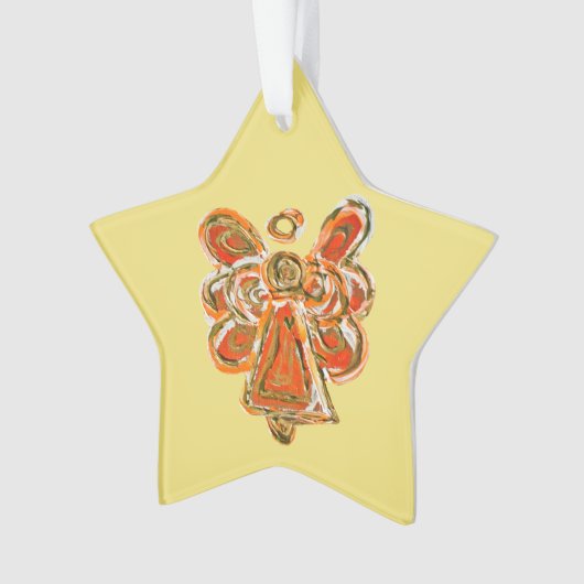 Sinaasappel Guardian Engel Kerst Hanger Ornament (voorkant)