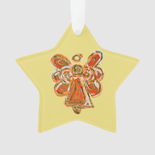 Sinaasappel Guardian Engel Kerst Hanger Ornament (voorkant)