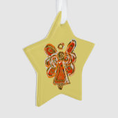 Sinaasappel Guardian Engel Kerst Hanger Ornament (voorkant)
