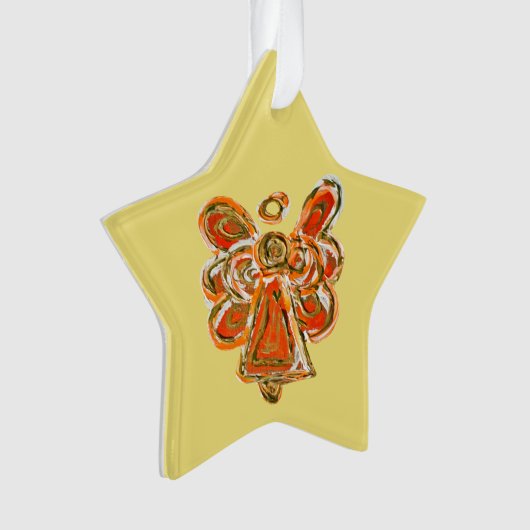 Sinaasappel Guardian Engel Kerst Hanger Ornament (voorkant)