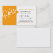 Sinaasappel hallo visitekaartje & wit (Voorkant / Achterkant)