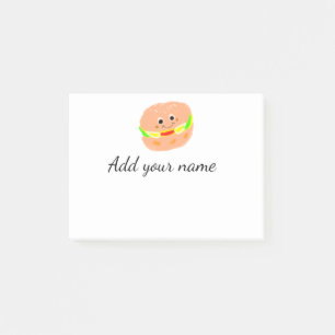 Sinaasappel hamburger aquarel voeg naam tekst toe post-it® notes