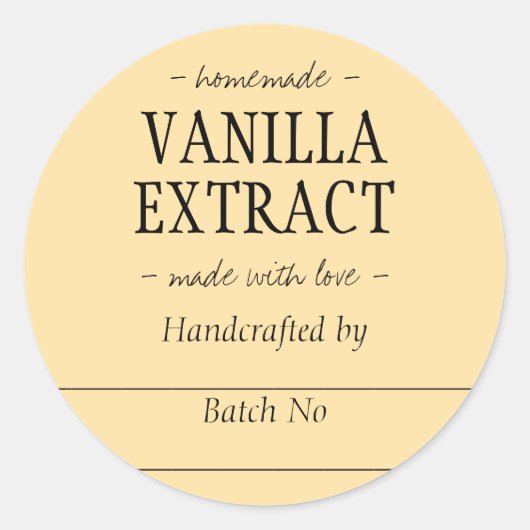 Sinaasappel Handgemaakte Vanilla Extract Keukenpot Ronde Sticker (Voorkant)