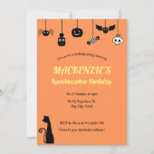 Sinaasappel Hangende Halloween Spooktacular Verjaa Kaart (Voorkant)