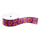Sinaasappel Happy Cute Fun Vrolijke Boho Hippie Fl Grosgrain Lint (Spoel)
