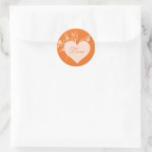 Sinaasappel Hart en Rozen Liefde Stickers (Tas)