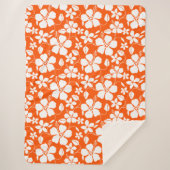 SINAASAPPEL HAWAÏAN HULA (HIBISCUS) SHERPA DEKEN (Voorkant)