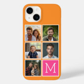 Sinaasappel - Heet Roze - 5 Fotocollage - Monogram Case-Mate iPhone Case (Achterkant)