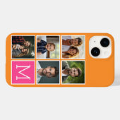 Sinaasappel - Heet Roze - 5 Fotocollage - Monogram Case-Mate iPhone Case (Achterkant (horizontaal))