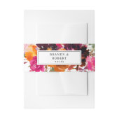 Sinaasappel, Heet Roze, & Paarse Herfst Bloemen 1 Uitnodigingen Wikkel (Voorkant Voorbeeld)