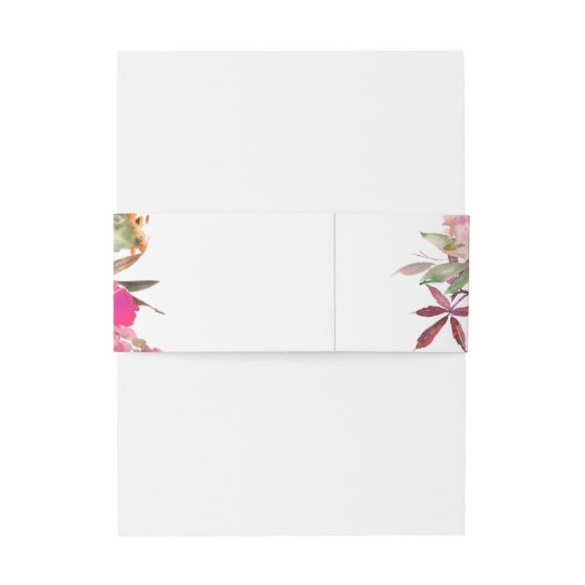 Sinaasappel, Heet Roze, & Paarse Herfst Bloemen 1 Uitnodigingen Wikkel (Achterkant Voorbeeld)