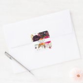 Sinaasappel, Heet Roze & Paarse Herfst Bloemen Dan Vierkante Sticker (Envelop)