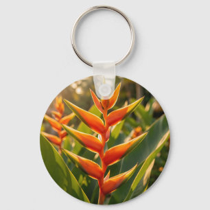 Sinaasappel Heliconia Tropische Bloem Gouden Uur  Sleutelhanger