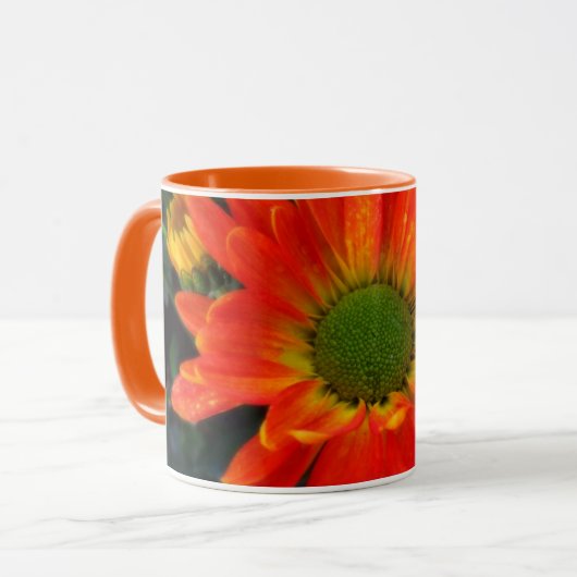 Sinaasappel herfst bloem drank mok (Voorkant links)