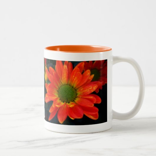 Sinaasappel herfst bloem drank mok (Rechts)