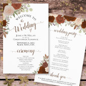 Sinaasappel herfst Floral Budget Wedding Programme