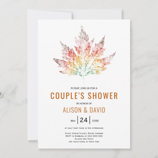 Sinaasappel herfst met leder kaart (Voorkant)