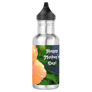 Sinaasappel Hibiscus Gelukkige Moederdag Waterfles