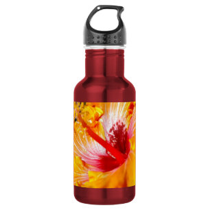 Sinaasappel Hibiscus Zijaanzicht Waterfles