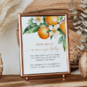 Sinaasappel Hoe groot is het buik Baby shower spel Poster