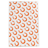 Sinaasappel Hoefijzer Patroon Moderne Paarden Tijd Medium Cadeauzakje (Voorkant)