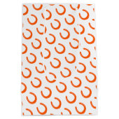 Sinaasappel Hoefijzer Patroon Moderne Paarden Tijd Medium Cadeauzakje (Achterkant)