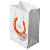 Sinaasappel Hoefijzer Roze NAAM Flowers Schuur Mei Medium Cadeauzakje (Voorkant Gekanteld)