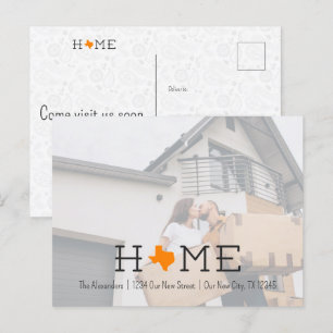 Sinaasappel HOME Texas Moving Announcement Briefka Briefkaart