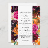 Sinaasappel, hotroze en Paarse Herfst Kaart (Voorkant / Achterkant)