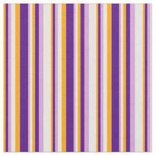Sinaasappel, Indigo, Plum en Mint Cream Stripes Stof