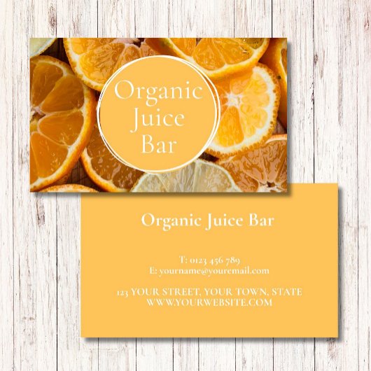 Sinaasappel Juice Bar Visitekaartje