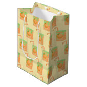 Sinaasappel Juice Box Pattern Medium Cadeauzakje (Voorkant Gekanteld)