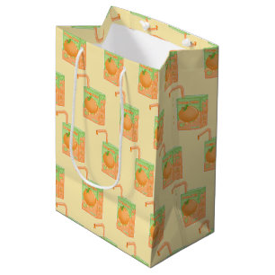 Sinaasappel Juice Box Pattern Medium Cadeauzakje