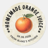 Sinaasappel Juice Canning Labels in  stijl (Voorkant)
