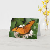 Sinaasappel Julia Butterfly Wenskaart Kaart (Gele Bloem)