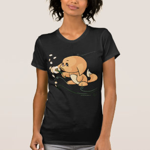 Sinaasappel Kacheek die een deegelion wenst T-shirt