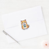 Sinaasappel Kat Drinkt Sappen Sticker Grappige Sch (Envelop)