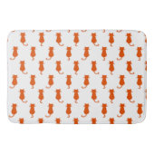 Sinaasappel Kat Geïsoleerd op Wit Stippenpatroon Badmat (Voorkant)