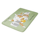 Sinaasappel Kat Grappig Toiletpapier Groen Badmat (Gekanteld)