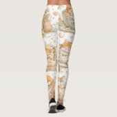 Sinaasappel Kat Patroon Leggings (Achterkant)