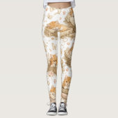Sinaasappel Kat Patroon Leggings (Voorkant)