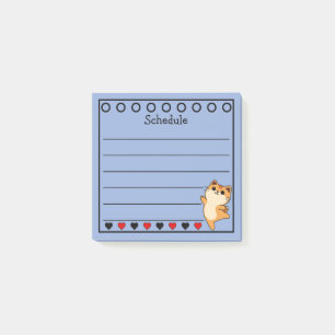 Sinaasappel Kat Planning Blauw Post-it® Notes