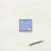 Sinaasappel Kat Planning Blauw Post-it® Notes (Op bureau)