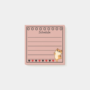 Sinaasappel Kat Rooster Roze Post-it® Notes